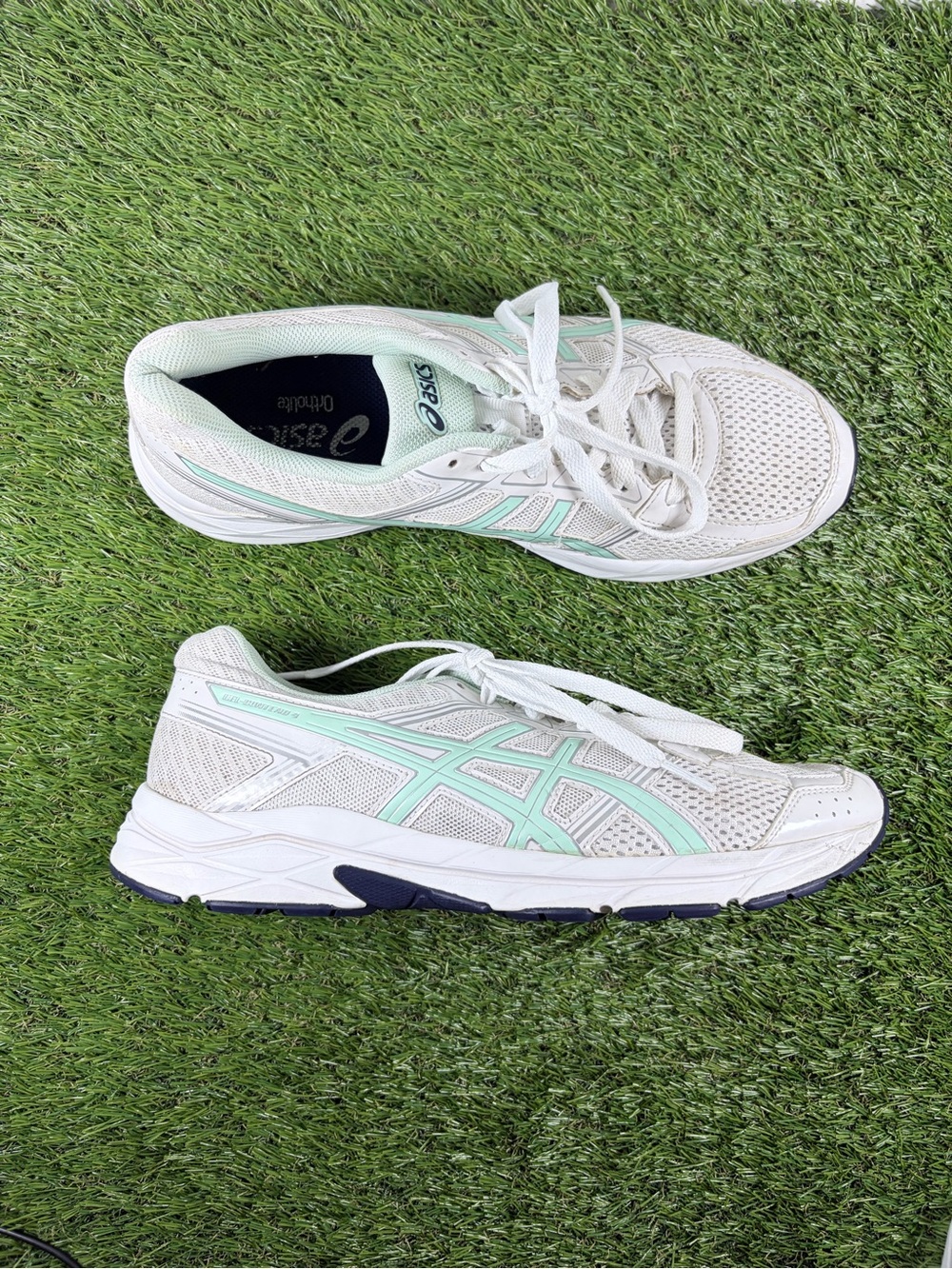 ASICS GEL Content 4 Women's White & Mint Running Sneakers Size 10 Ortholite
